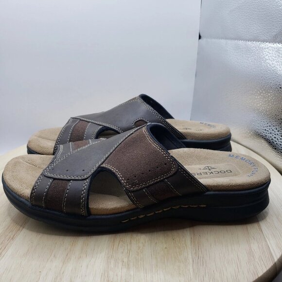 Dockers Men's Memory Foam Fusion Footbed Brown Sandals Slides Size 7 M - Picture 4 of 9